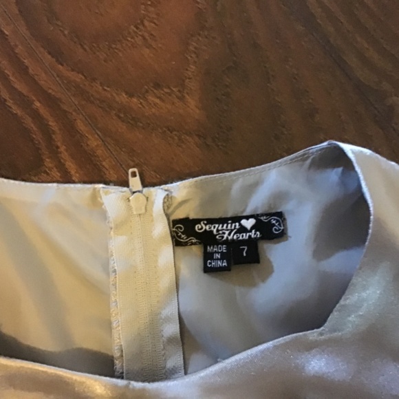 Girls silver sequin hearts dress - Picture 3 of 3